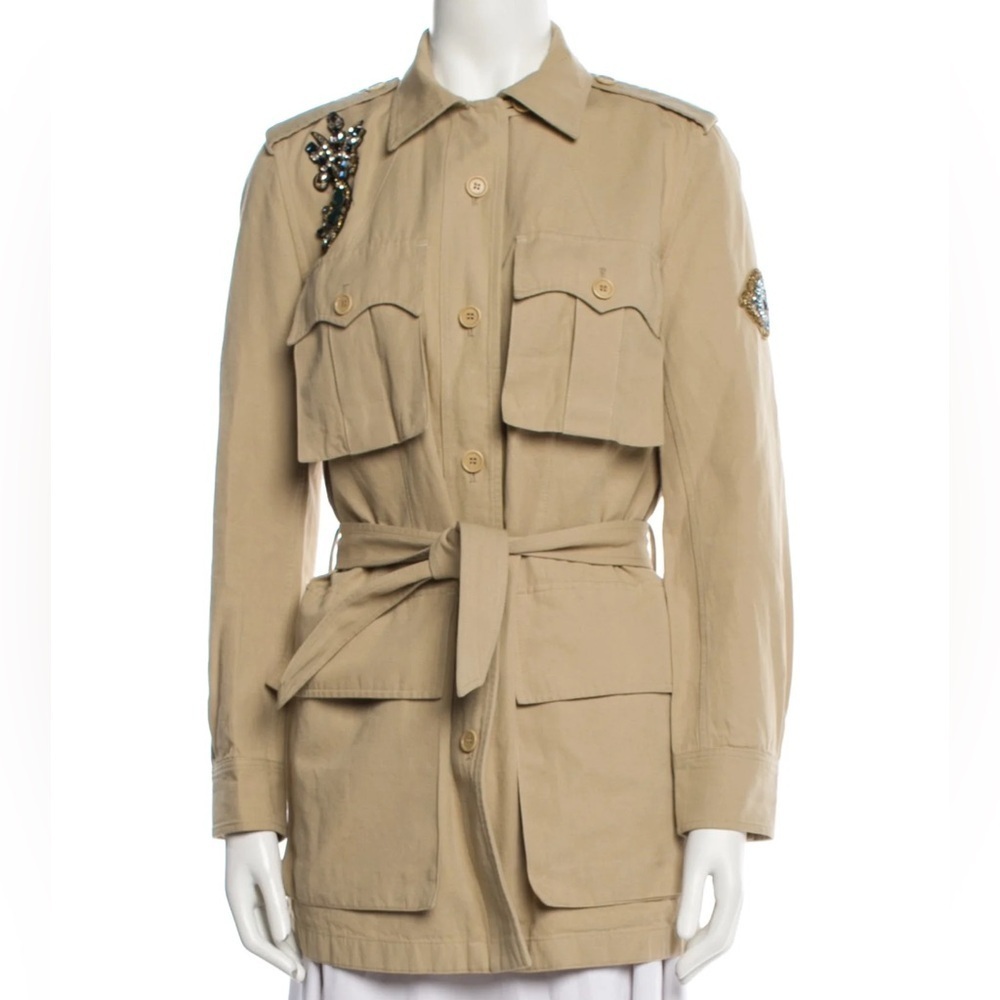 Figue Embellished Military Crystal Jacket Size Small